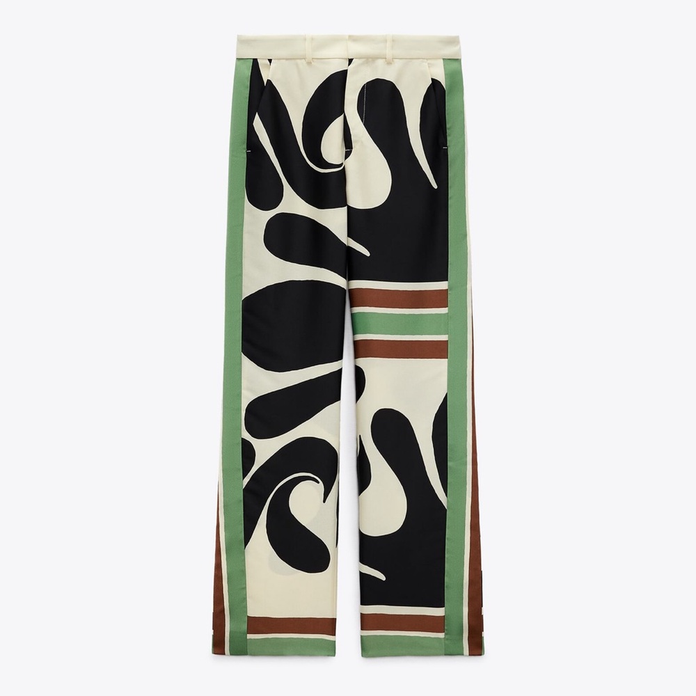 Zara Printed Wide Leg Pants